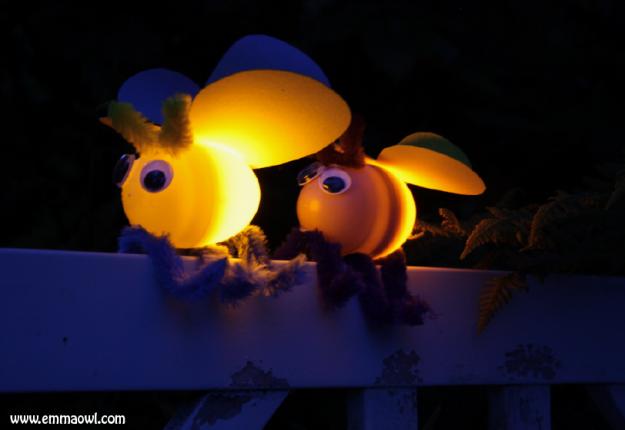 The sweetest fireflies – using plastic eggs!